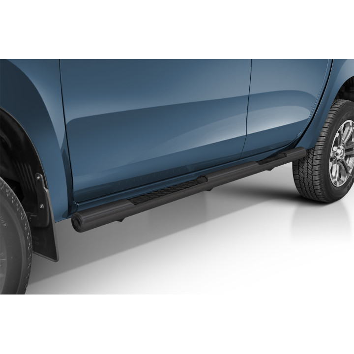Side Steps, Steeler 4x4 Side Bars with Checker Plate Steps, Color Silver, Mitsubishi L200 2015 - 2019 - EDK.ro
