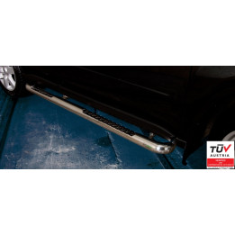 Side Steps, Steeler 4x4 Side Bars with Checker Plate Steps, Color Silver, Nissan X-Trail 2010 - 2014 - EDK.ro