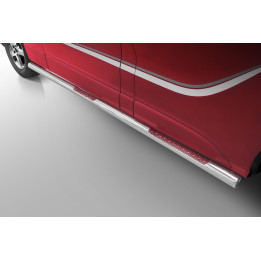 Side Steps, Steeler 4x4 Side Bars with Checker Plate Steps, Color Silver, Opel Vivaro 2014 - 2019 - EDK.ro