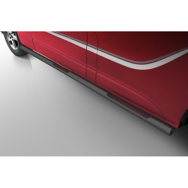 Side Steps, Steeler 4x4 Side Bars with Checker Plate Steps, Color Silver, Opel Vivaro 2014 - 2019 - EDK.ro