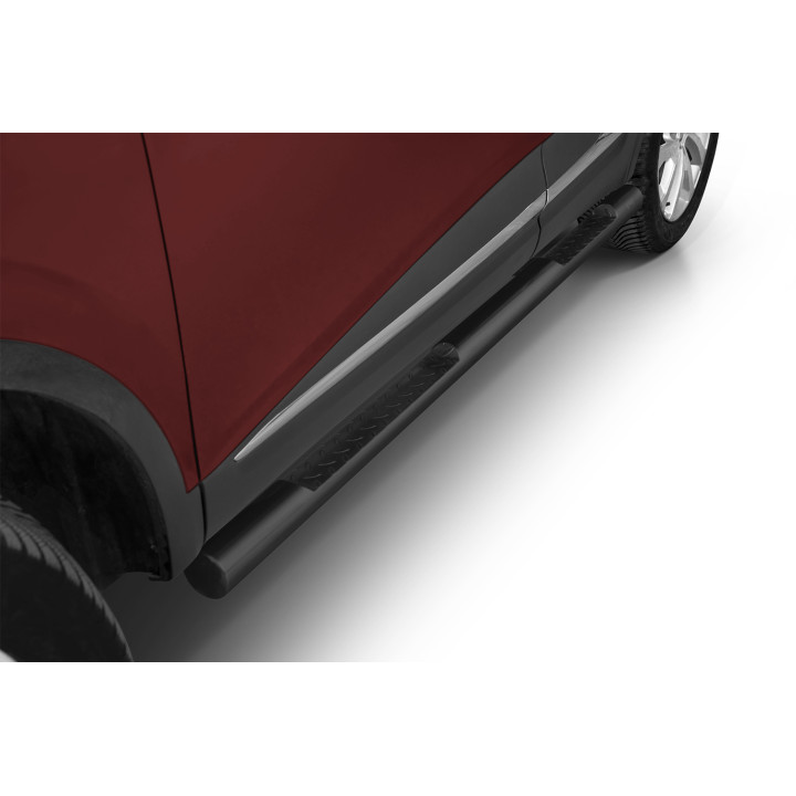 Praguri Laterale, Steeler 4x4 Side Bars cu Treaptă Checker Plate, Culoare Argintiu, Renault Kadjar 2016 - 2022 - EDK.ro
