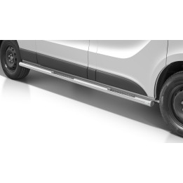 Side Steps, Steeler 4x4 Side Bars with Checker Plate Steps, Color Silver, Renault Trafic 2014 - 2021 - EDK.ro