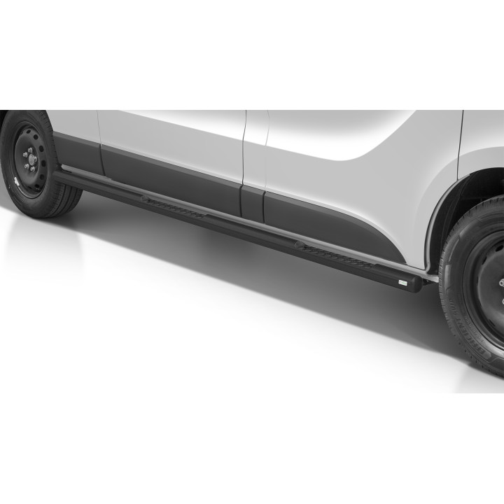 Praguri Laterale, Steeler 4x4 Side Bars cu Treaptă Checker Plate, Culoare Argintiu, Renault Trafic 2014 - 2021 - EDK.ro