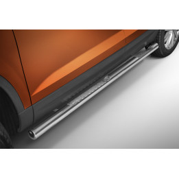Praguri Laterale, Steeler 4x4 Side Bars cu Treaptă Checker Plate, Culoare Argintiu, Seat Ateca 2016 - 2020 - EDK.ro