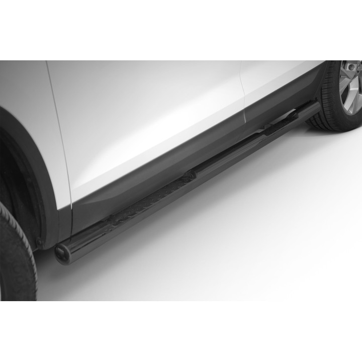 Side Steps, Steeler 4x4 Side Bars with Checker Plate Steps, Color Silver, Škoda Kodiaq 2016 - 2021 - EDK.ro