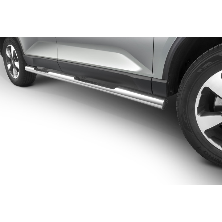 Praguri Laterale, Steeler 4x4 Side Bars cu Treaptă Checker Plate, Culoare Argintiu, SsangYong Rexton 2018 - Prezent - EDK.ro