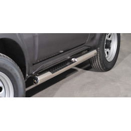 Side Steps, Steeler 4x4 Side Bars with Checker Plate Steps, Color Silver, Suzuki Jimny 2005 - 2012 - EDK.ro