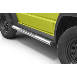 Side Steps, Steeler 4x4 Side Bars with Checker Plate Steps, Color Silver, Suzuki Jimny 2018 - 2020 - EDK.ro