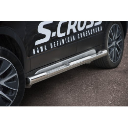 Side Steps, Steeler 4x4 Side Bars with Checker Plate Steps, Color Silver, Suzuki SX4 2013 - 2016 - EDK.ro