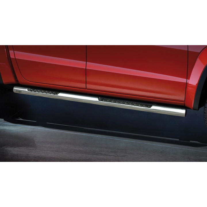 Side Steps, Steeler 4x4 Side Bars with Checker Plate Steps, Color Silver, Volkswagen Amarok 2009 - 2022 - EDK.ro