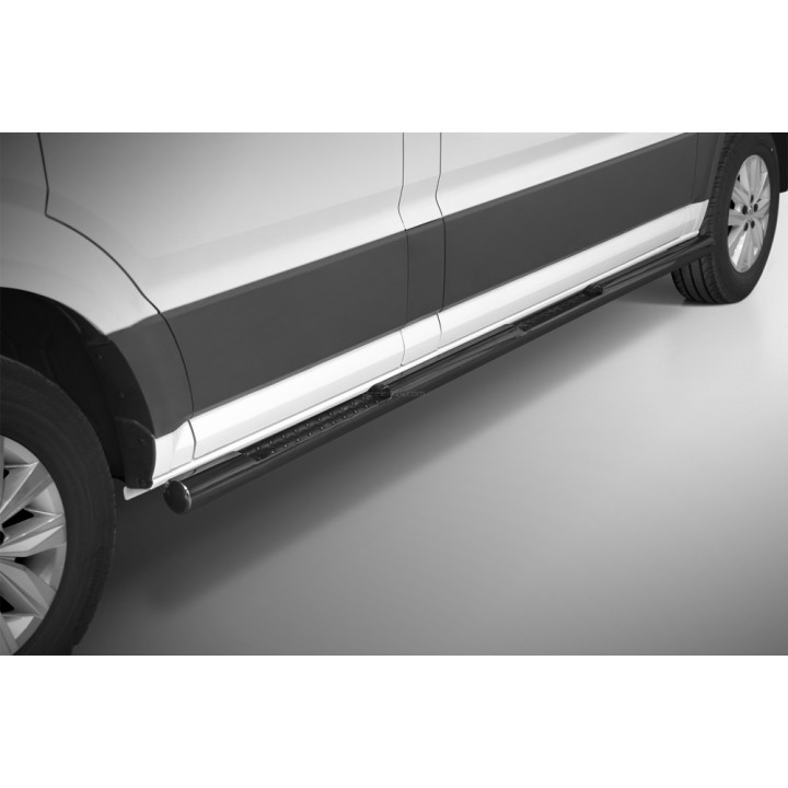 Side Steps, Steeler 4x4 Side Bars with Checker Plate Steps, Color Silver, Volkswagen Crafter / MAN TGE 2017 - Present - EDK.ro