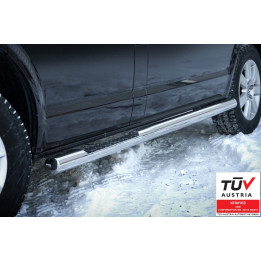 Side Steps, Steeler 4x4 Side Bars with Checker Plate Steps, Color Silver, Volkswagen Transporter T5 2003 - 2015 - EDK.ro