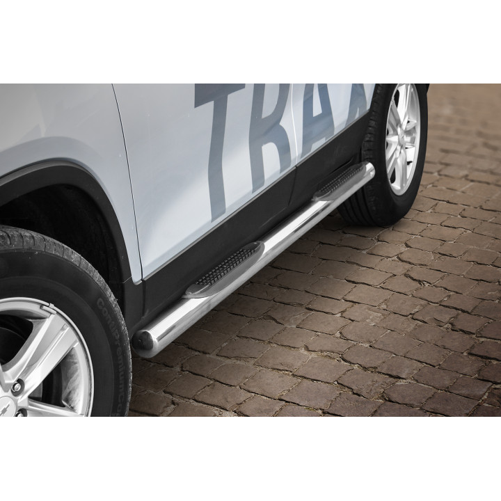 Side Steps, Steeler 4x4 Side Bars with Plastic Steps, Color Silver, Chevrolet Trax 2013 - Present - EDK.ro