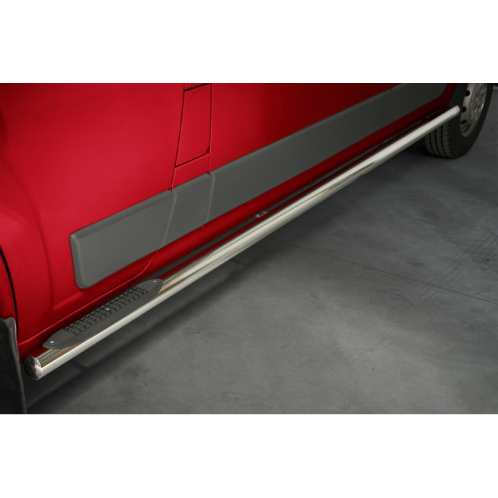 Praguri Laterale, Steeler 4x4 Side Bars cu Treaptă de Plastic, Culoare Argintiu, Fiat Ducato / Citroën Jumper / Peugeot Boxer 20
