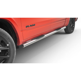 Side Steps, Steeler 4x4 Side Bars with Plastic Steps, Color Silver, Dodge RAM 1500 2019 - Present - EDK.ro