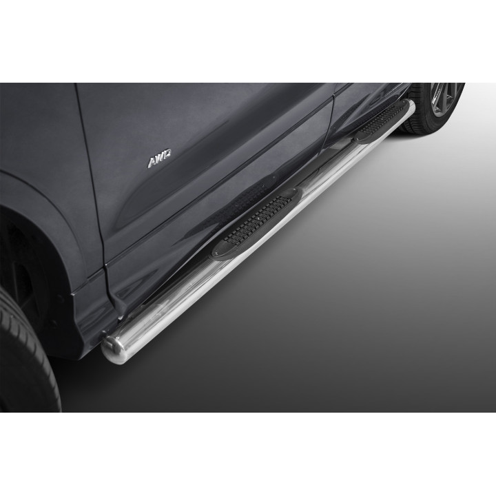 Praguri Laterale, Steeler 4x4 Side Bars cu Treaptă de Plastic, Culoare Argintiu, Ford Kuga 2017 - 2019 - EDK.ro