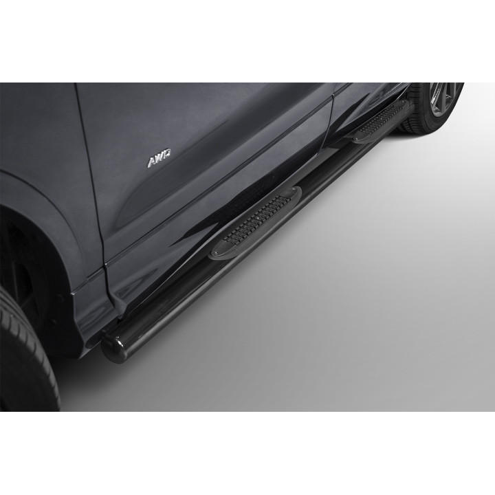 Side Steps, Steeler 4x4 Side Bars with Plastic Steps, Color Silver, Ford Kuga 2017 - 2019 - EDK.ro