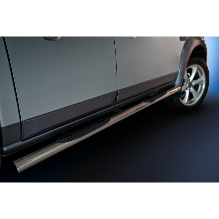 Praguri Laterale, Steeler 4x4 Side Bars cu Treaptă de Plastic, Culoare Argintiu, Ford Ranger 2012 - 2022 - EDK.ro