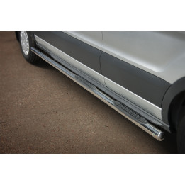 Praguri Laterale, Steeler 4x4 Side Bars cu Treaptă de Plastic, Culoare Argintiu, Ford Transit 2014 - 2019 - EDK.ro