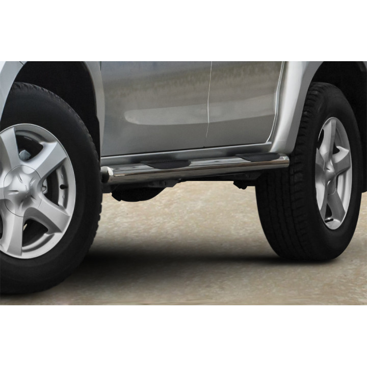 Side Steps, Steeler 4x4 Side Bars with Plastic Steps, Color Silver, Isuzu D-Max 2012 - Present - EDK.ro