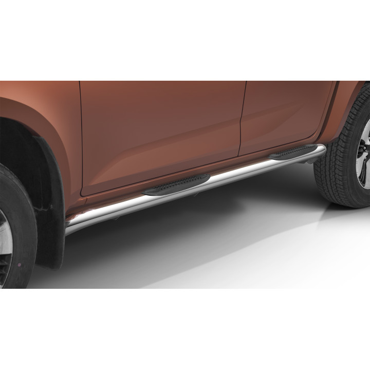 Side Steps, Steeler 4x4 Side Bars with Plastic Steps, Color Silver, Isuzu D-Max 2020 - Present - EDK.ro