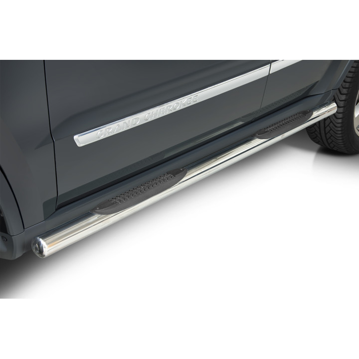 Side Steps, Steeler 4x4 Side Bars with Plastic Steps, Color Silver, Jeep Grand Cherokee 2011 - 2014 - EDK.ro
