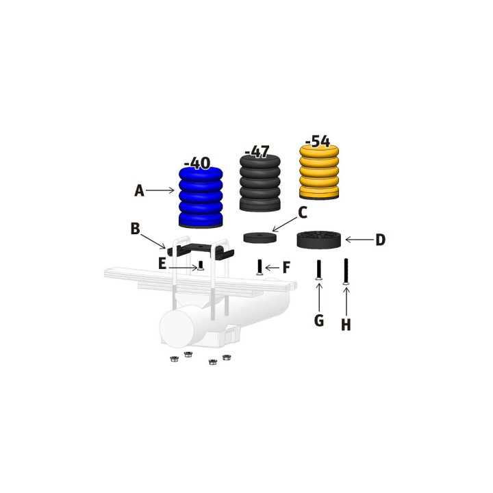 Rear SumoSprings Helper Springs, SuperSprings (454 kg Standard and +50 mm), Toyota Hilux, Mitsubishi L200, Nissan Navara 2005 - 