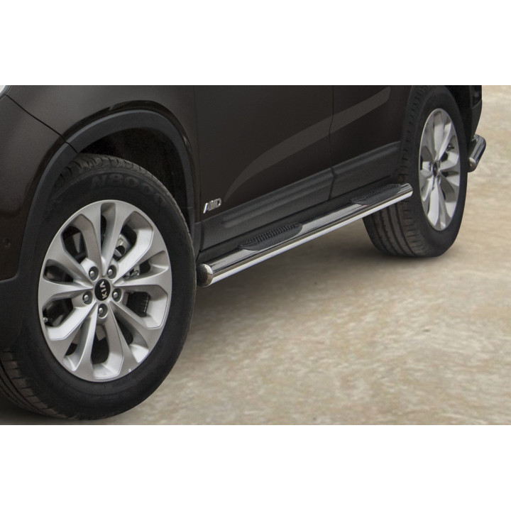 Side Steps, Steeler 4x4 Side Bars with Plastic Steps, Color Silver, Kia Sorento 2012 - 2015 - EDK.ro