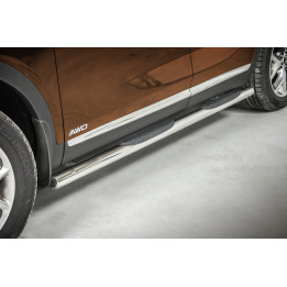 Praguri Laterale, Steeler 4x4 Side Bars cu Treaptă de Plastic, Culoare Argintiu, Kia Sorento 2015 - 2020 - EDK.ro