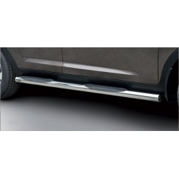 Praguri Laterale, Steeler 4x4 Side Bars cu Treaptă de Plastic, Culoare Argintiu, Kia Sportage 2010 - 2015 - EDK.ro