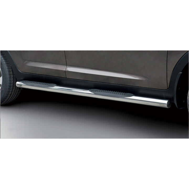 Praguri Laterale, Steeler 4x4 Side Bars cu Treaptă de Plastic, Culoare Argintiu, Kia Sportage 2010 - 2015 - EDK.ro