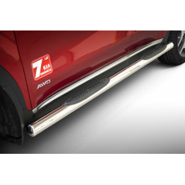 Praguri Laterale, Steeler 4x4 Side Bars cu Treaptă de Plastic, Culoare Argintiu, Kia Sportage 2015 - 2021 - EDK.ro