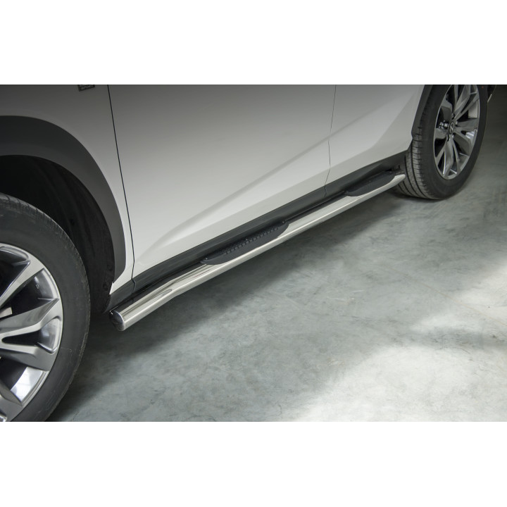 Praguri Laterale, Steeler 4x4 Side Bars cu Treaptă de Plastic, Culoare Argintiu, Lexus NX F-Sport 2014 - 2020 - EDK.ro