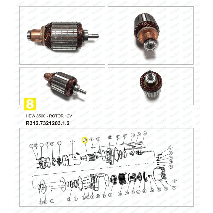 Winch Spare Part, T-Max HEW8500 12 V (1) - EDK.ro