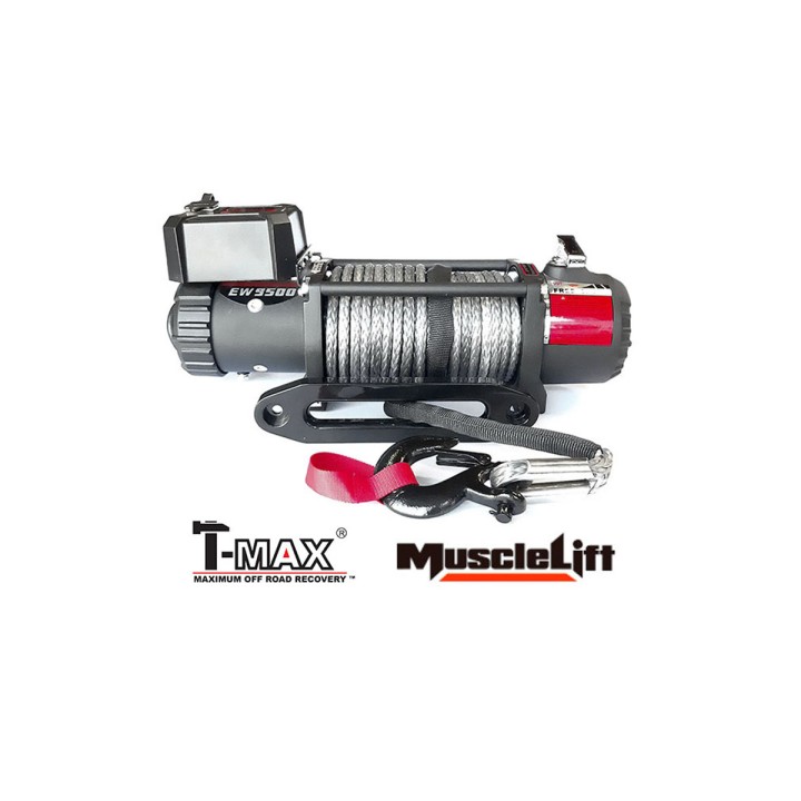Winch Synthetic Rope, T-Max Winch Muscle-Lift MW-9500 12V 4305 kg - EDK.ro