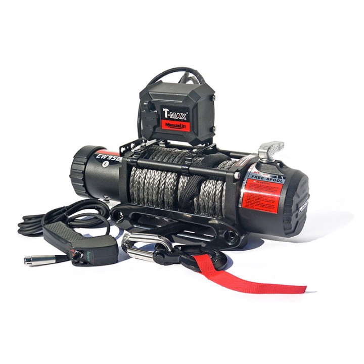 Winch Synthetic Rope, T-Max Winch Muscle-Lift MW-9500 12V 4305 kg - EDK.ro