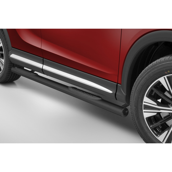 Praguri Laterale, Steeler 4x4 Side Bars cu Treaptă de Plastic, Culoare Argintiu, Mitsubishi Eclipse Cross 2017 - Prezent - EDK.r