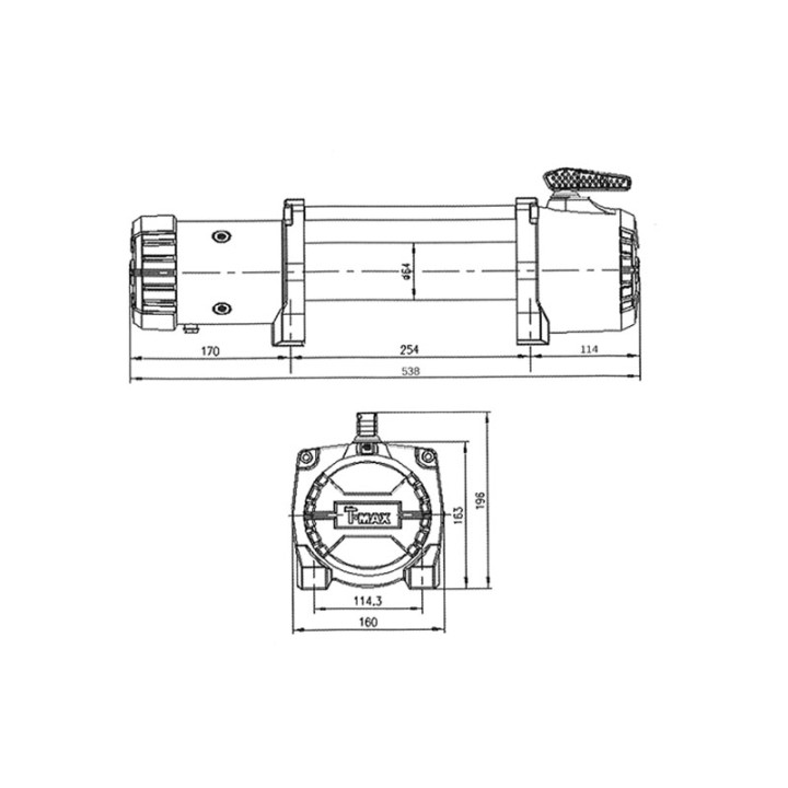 Cablu Metalic pentru Troliu, T-Max Winch Muscle-Lift MW-12500 Winch 12V 5665 kg - EDK.ro