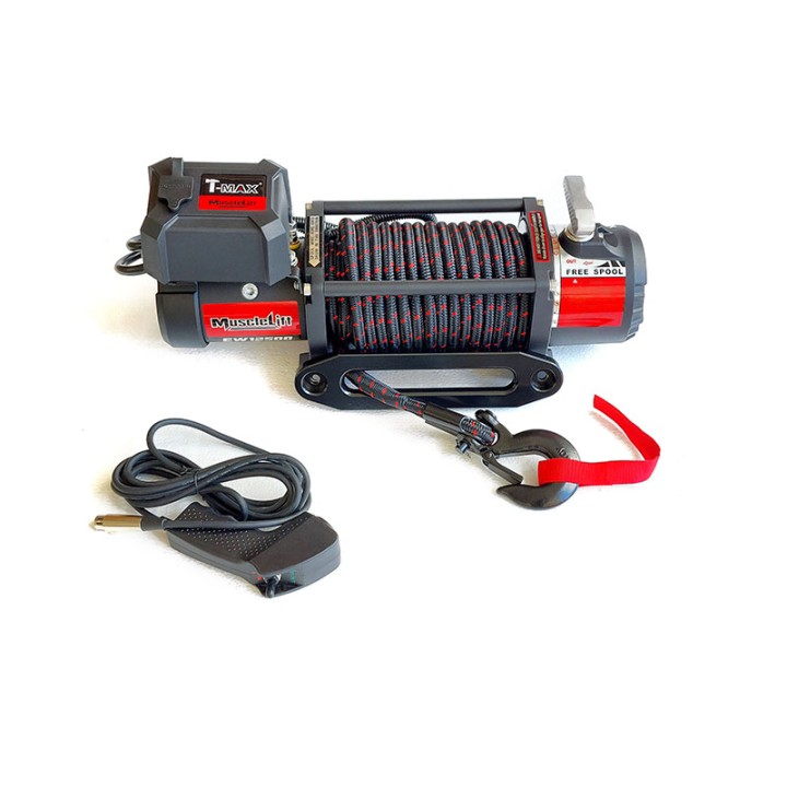 Winch Synthetic Rope, T-Max Winch Muscle-Lift MW-12500 12V 5665 kg - EDK.ro