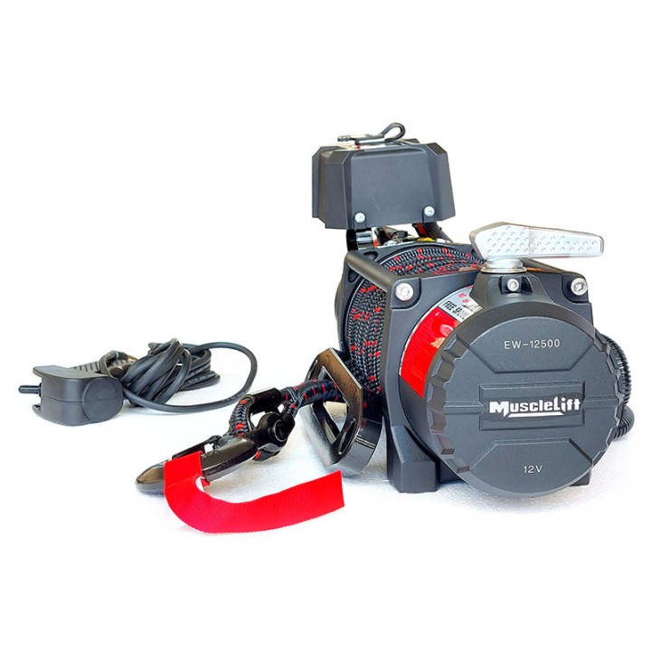 Winch Synthetic Rope, T-Max Winch Muscle-Lift MW-12500 12V 5665 kg - EDK.ro