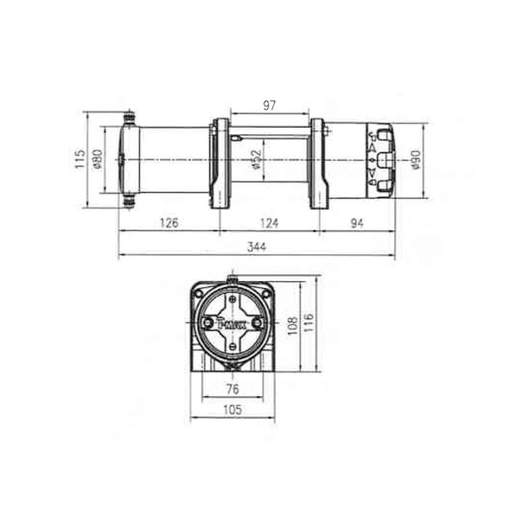 Winch Wire Rope, T-Max Winch ATW-2500 12V 1135 kg - EDK.ro