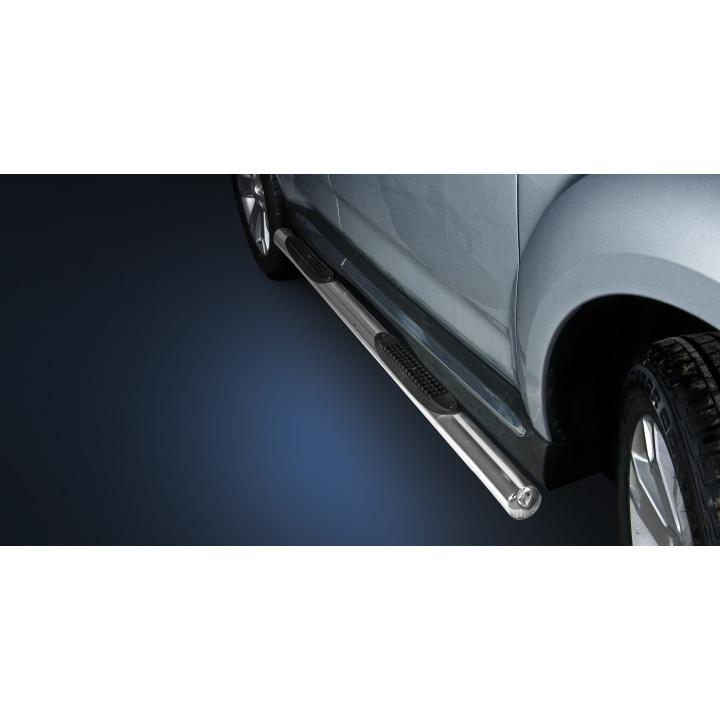 Side Steps, Steeler 4x4 Side Bars with Plastic Steps, Color Silver, Mitsubishi Outlander 2009 - 2012 - EDK.ro