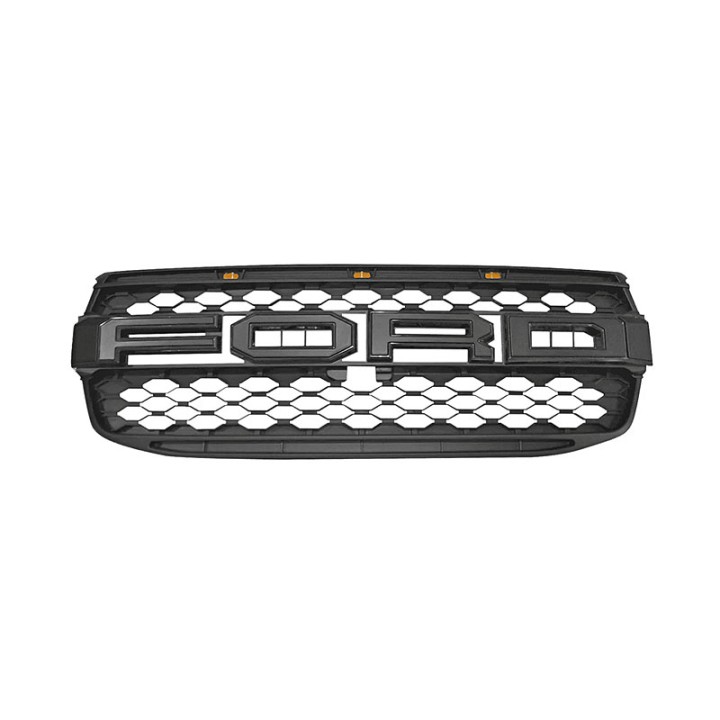Grilă Față, Otros Fabricantes Față ABS cu LED Lights Raptor Stil XL/XLT, Culoare Negru, Ford Ranger 2023 - Prezent - EDK.ro