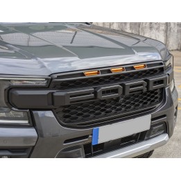 Grilă Față, Otros Fabricantes Față ABS cu LED Lights Raptor Stil Limited/Wildtrak, Culoare Negru, Ford Ranger 2023 - Prezent - E