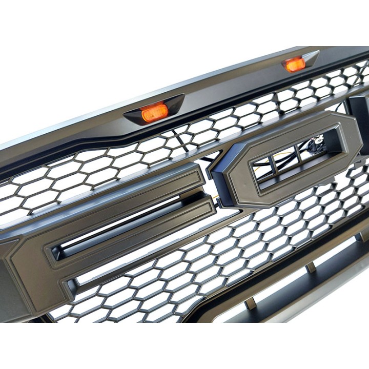 Grilă Față, Otros Fabricantes Față ABS cu Dual LED Lights Raptor Stil Ranger Limited/Wildtrak, Culoare Negru - EDK.ro