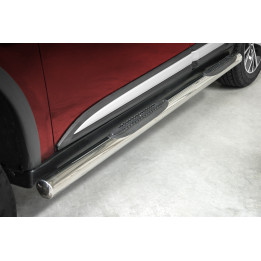 Side Steps, Steeler 4x4 Side Bars with Plastic Steps, Color Silver, Mitsubishi Outlander 2015 - 2021 - EDK.ro
