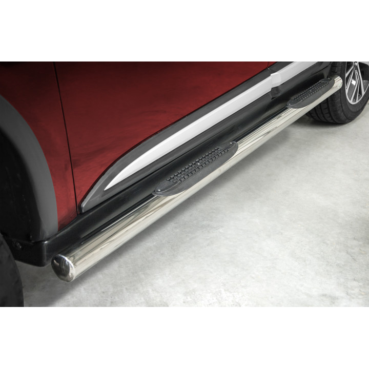 Side Steps, Steeler 4x4 Side Bars with Plastic Steps, Color Silver, Mitsubishi Outlander 2015 - 2021 - EDK.ro
