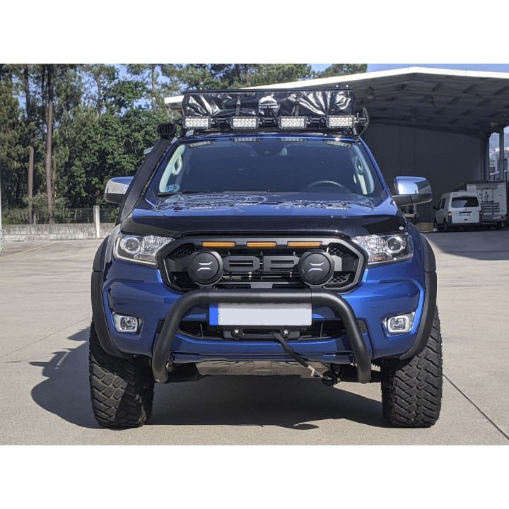Front Grille, Otros Fabricantes Front ABS LED W/ Letters Raptor Style XL/XLT/Limited, Color Black, Ford Ranger 2019 - 2022 - EDK