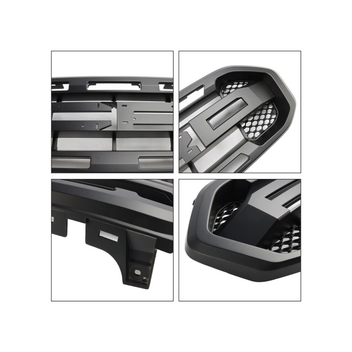 Grilă Față, Otros Fabricantes Față ABS LED W/ Letters Raptor Stil XL/XLT/Limited, Culoare Negru, Ford Ranger 2019 - 2022 - EDK.r