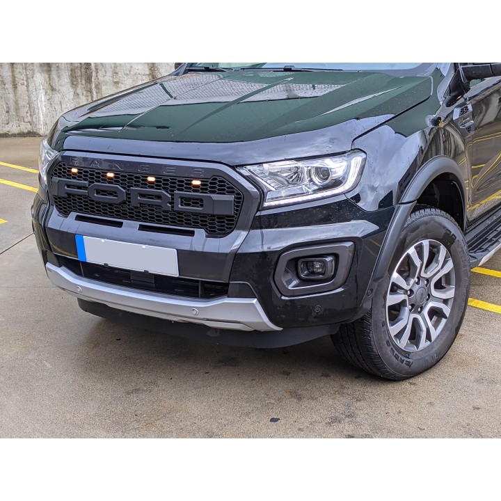 Grilă Față, Otros Fabricantes Față ABS LED W/ Letters Wildtrak, Culoare Negru, Ford Ranger 2019 - 2022 - EDK.ro